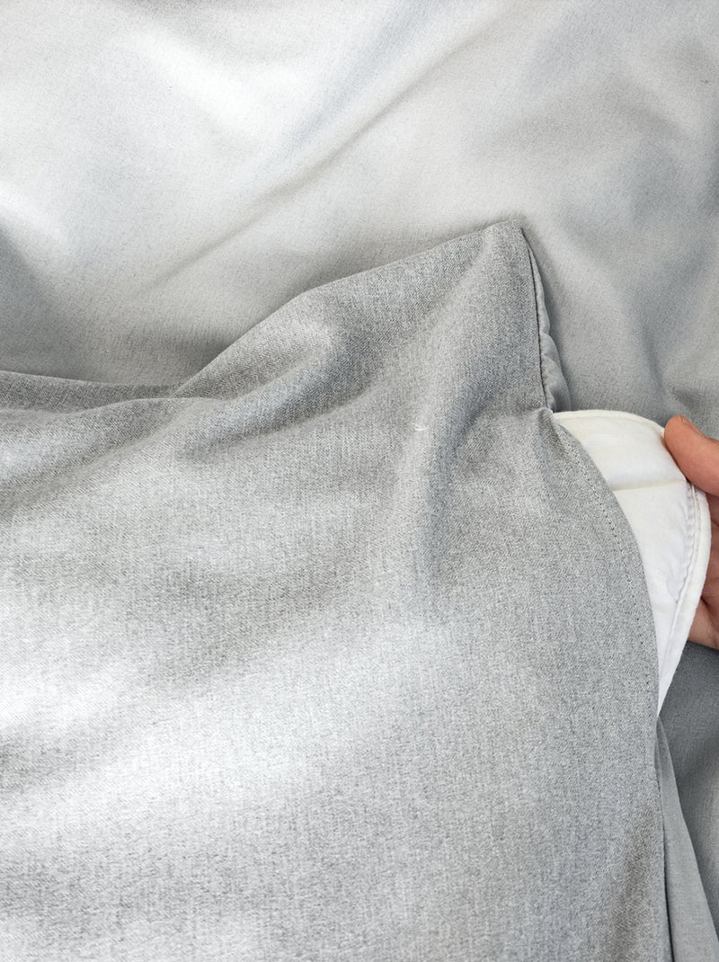 Parure de lit flanelle douce et confort Gris clair - Kiabi