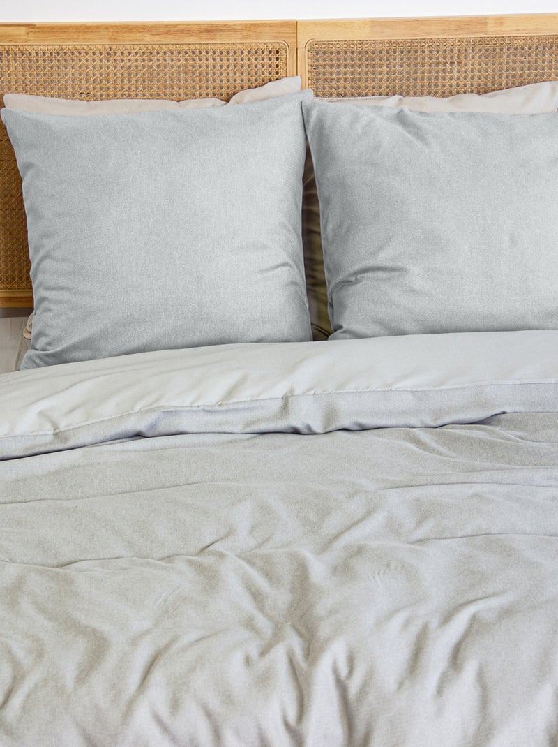 Parure de lit flanelle douce et confort Gris clair - Kiabi