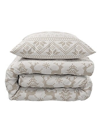 Parure de lit flanelle écru Flocon