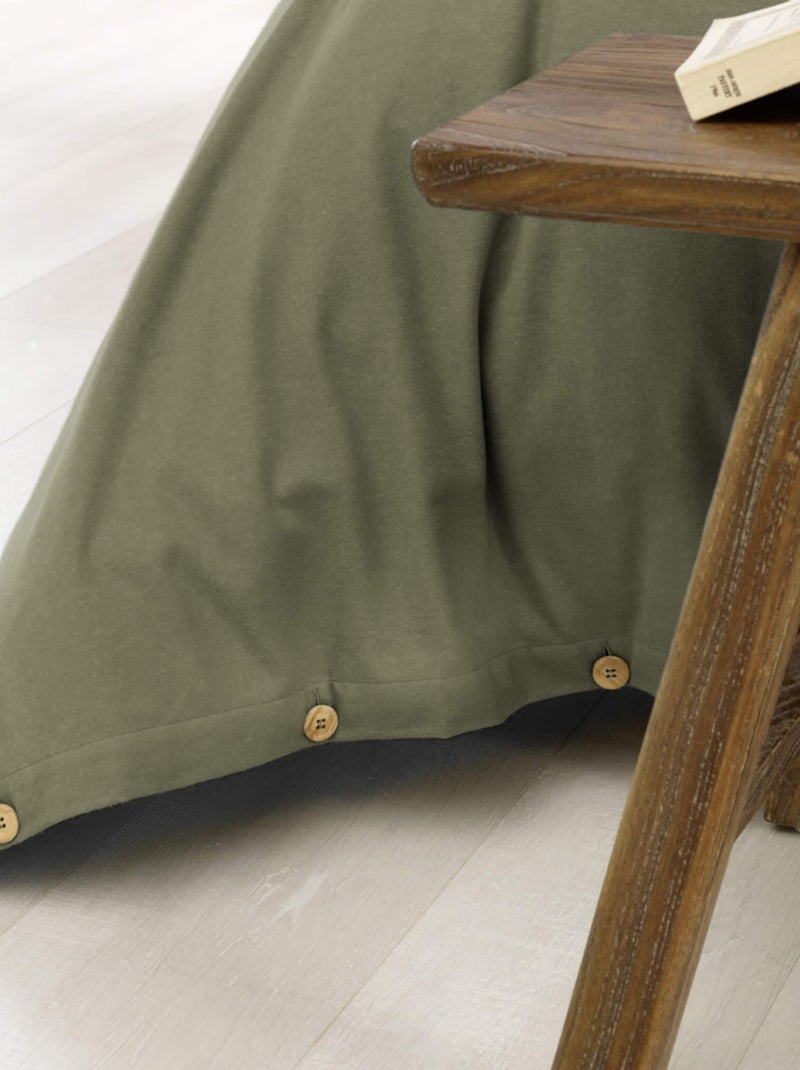 Parure de lit flanelle Kaki - Kiabi