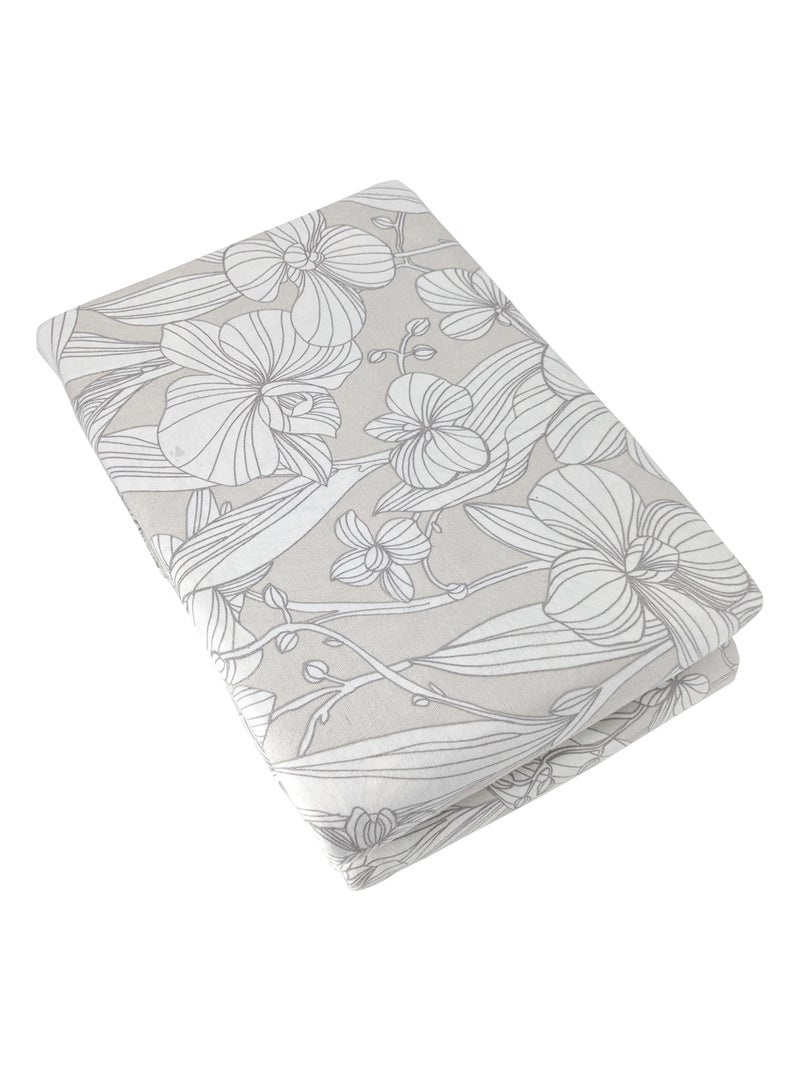 Parure de lit flanelle ORCHIDÉE Blanc Gris - Kiabi