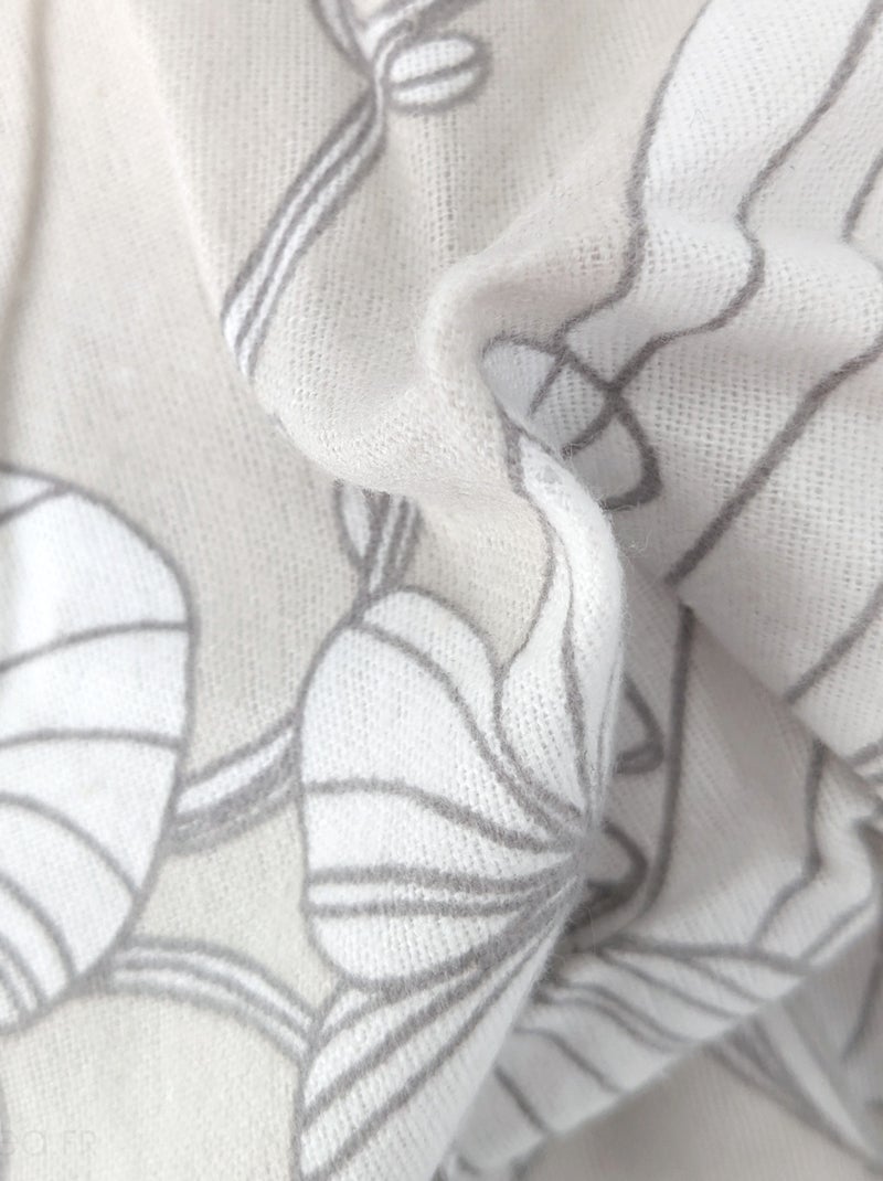 Parure de lit flanelle ORCHIDÉE Blanc Gris - Kiabi