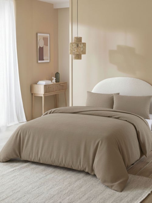 Parure de lit flanelle uni - Kiabi