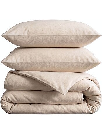 Parure de lit flanelle uni