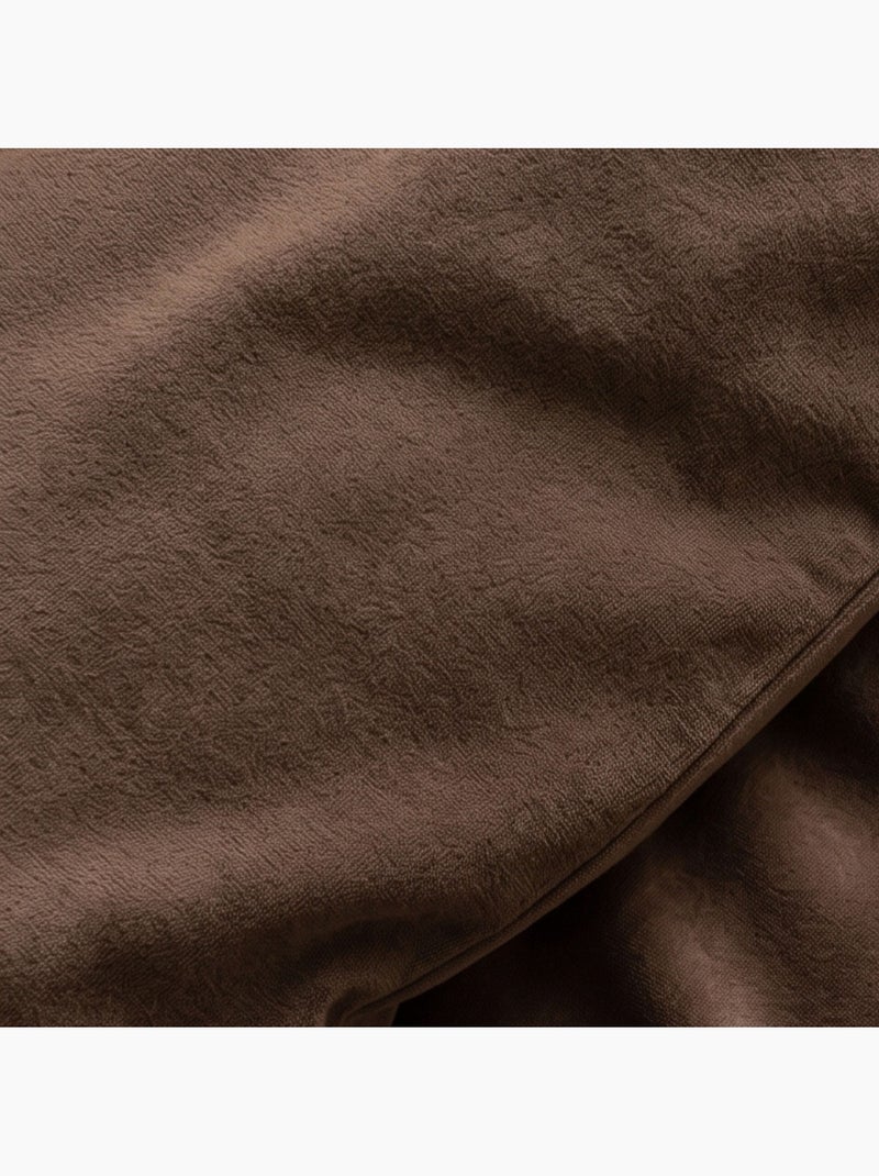 Parure de lit flanelle uni Marron - Kiabi