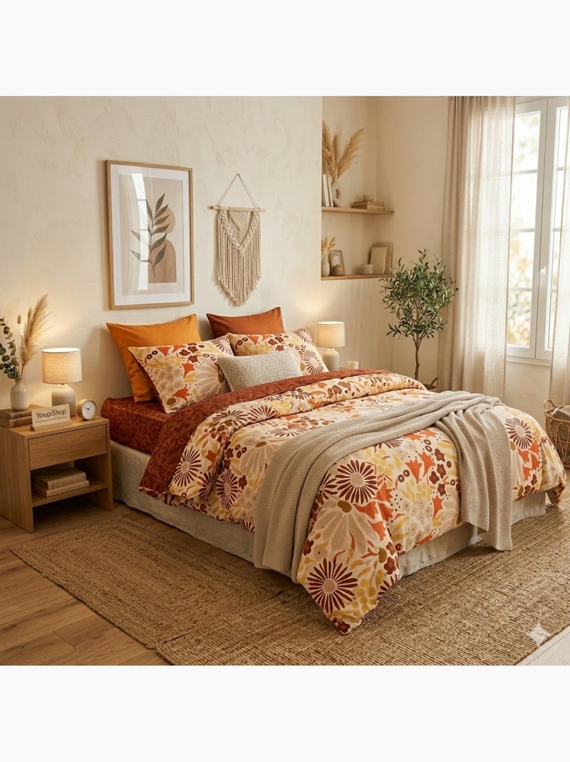 Parure de lit  Fleur retro Daisy Bleu - Kiabi