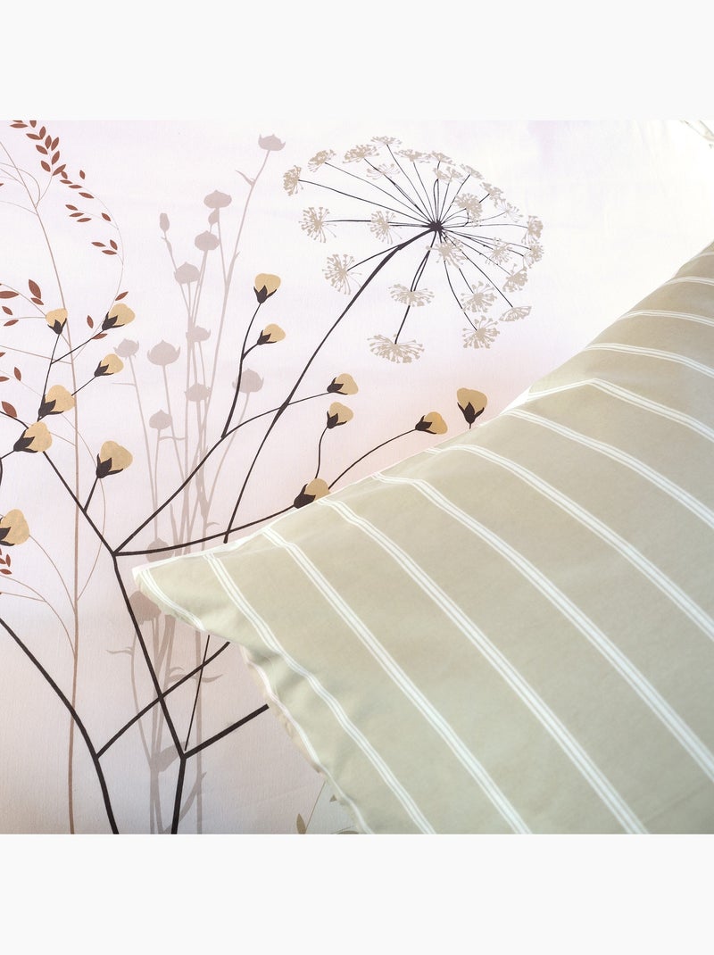 Parure de lit fleur zen - 100% coton 57 fils/cm² - 240x220 / blanc Blanc - Kiabi