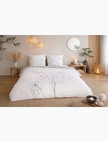 Parure de lit FLEUR ZEN – 100% coton 57 fils/cm²