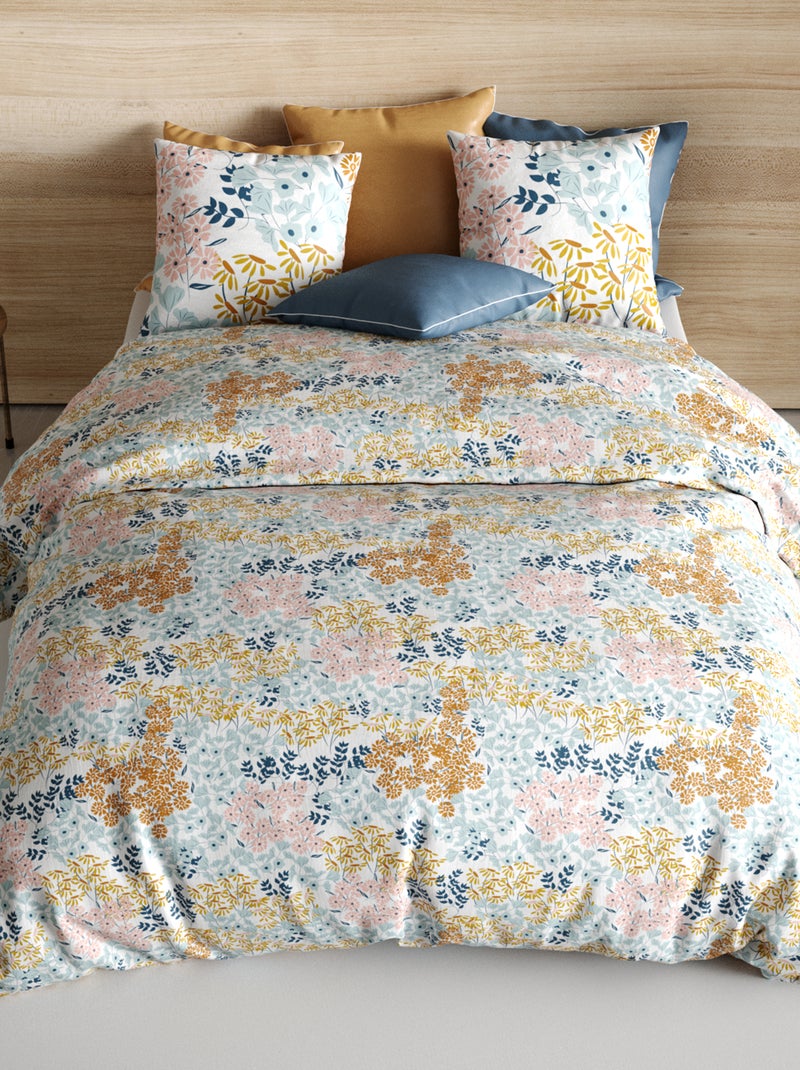 Parure de lit 'fleurie' - 2 personnes Beige - Kiabi
