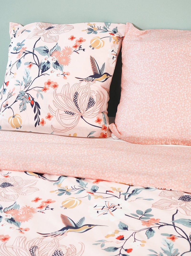 Parure de lit 'fleurie' - 2 personnes Rose - Kiabi