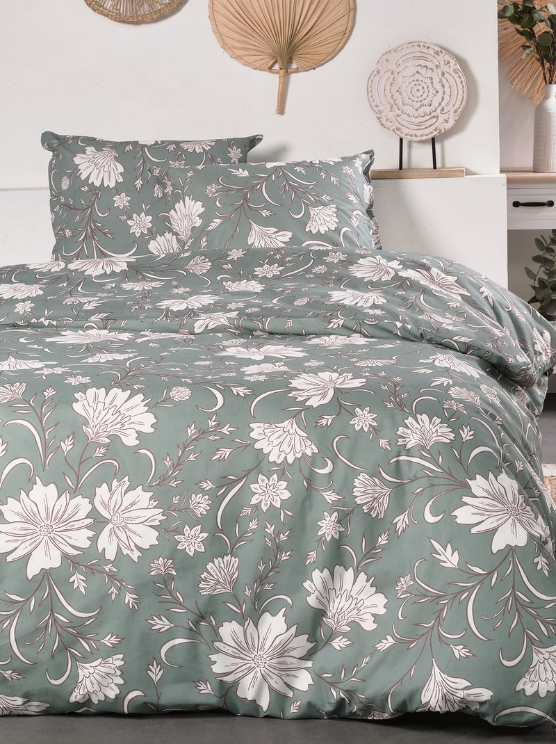 Dessus De Lit Vintage Brodé Main – Jardin Fleuri Inachevé 84x66, Charme Ancien
