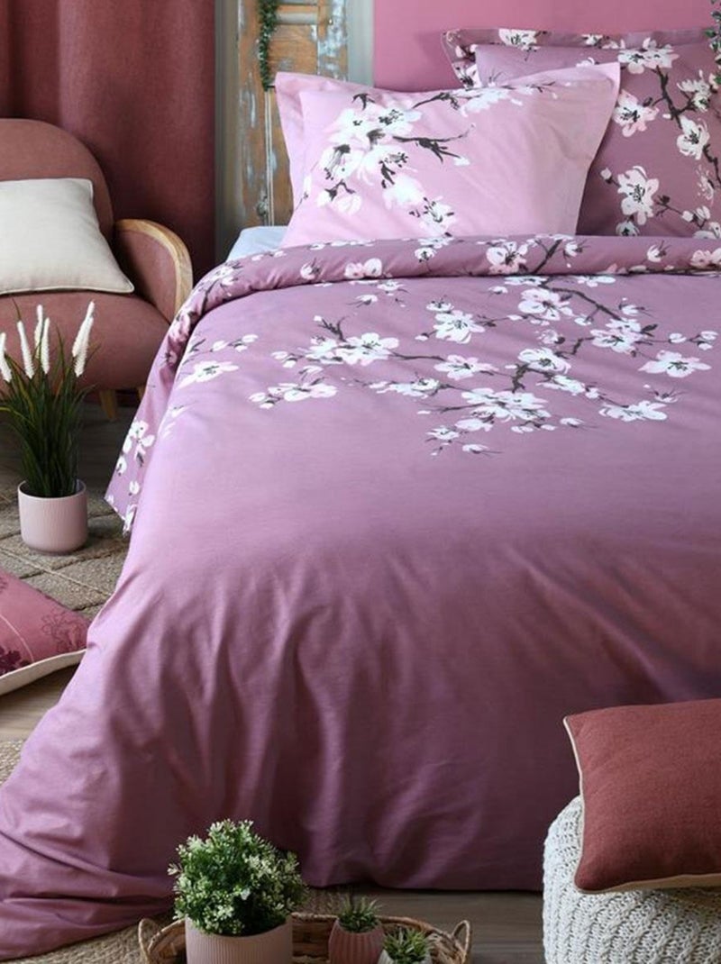 Parure de lit Fleurs Kanda Violet - Kiabi