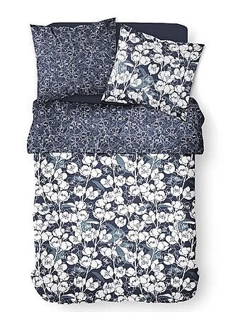 Parure de lit floral bleu marine 260 x 240 cm - TODAY