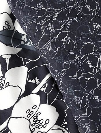 Parure de lit floral bleu marine 260 x 240 cm - TODAY