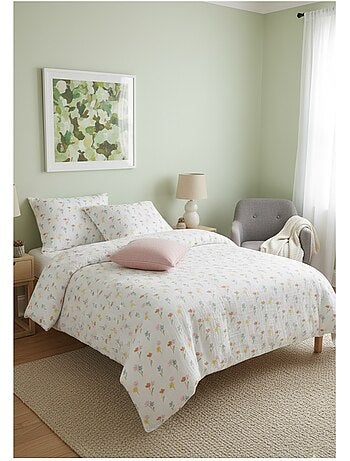 Parure de lit Floral en gaze de coton