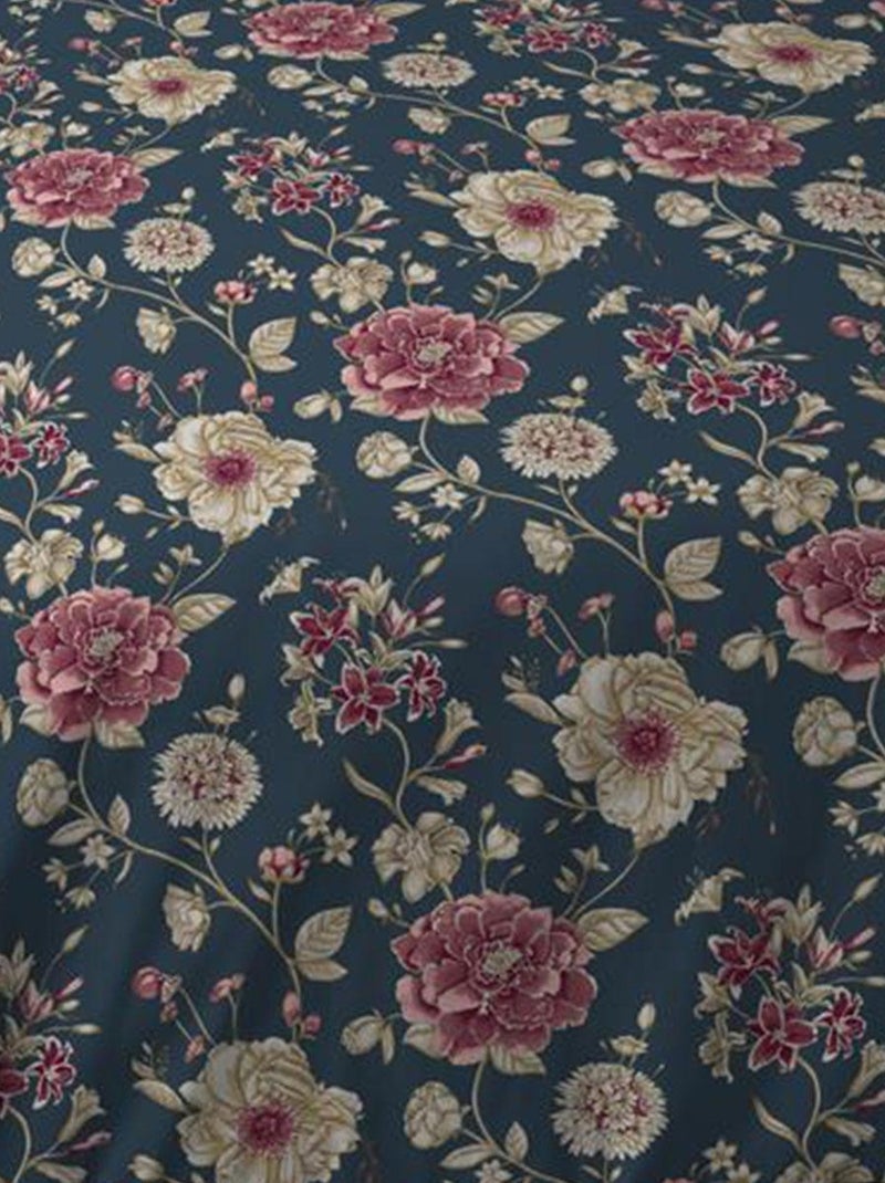 Parure de lit flore Bleu - Kiabi