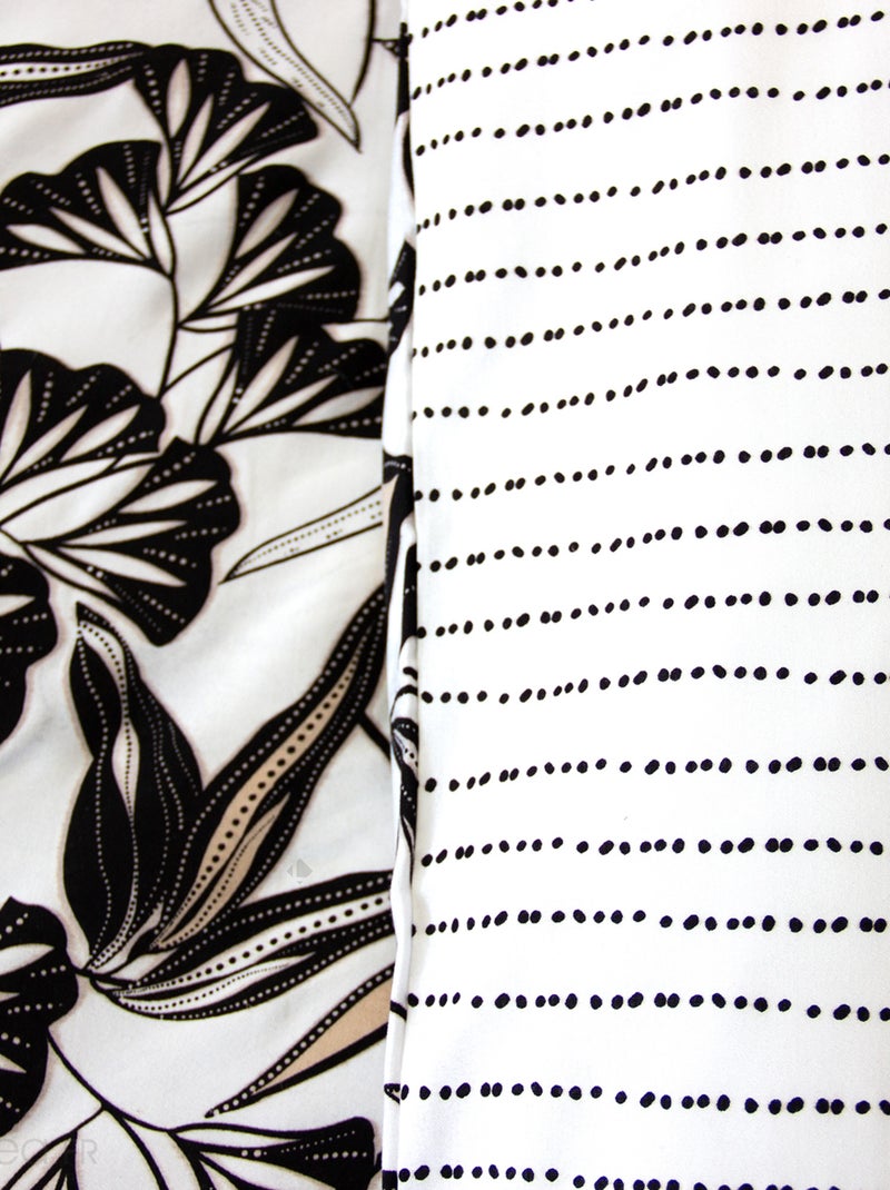 Parure de lit FLORE polyester Noir Blanc - Kiabi