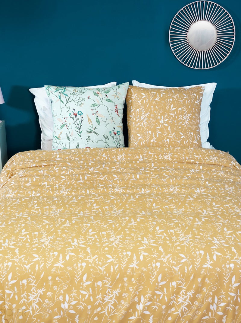 Parure de lit FLORISSANE polyester microfibre Taie 63x63 cm Vert - Kiabi