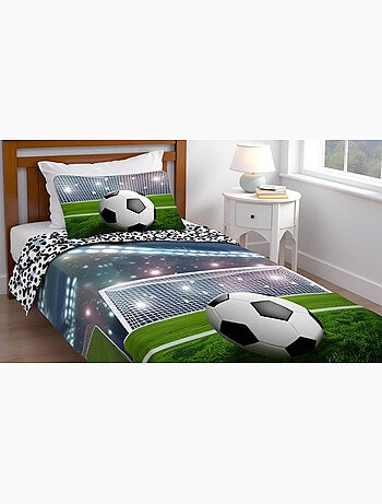 Parure de Lit Football Enfant, 100% Coton Oeko-Tex, Lit 1 place, STADE