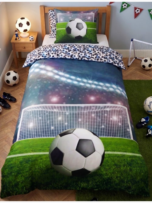 Parure de Lit Football Enfant, 100% Coton Oeko-Tex, Lit 1 place, STADE - Kiabi