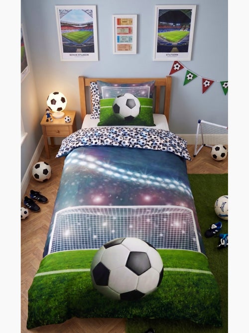 Parure de Lit Football Enfant, 100% Coton Oeko-Tex, Lit 1 place, STADE - Kiabi