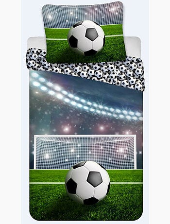 Parure de Lit Football Enfant, 100% Coton Oeko-Tex, Lit 1 place, STADE