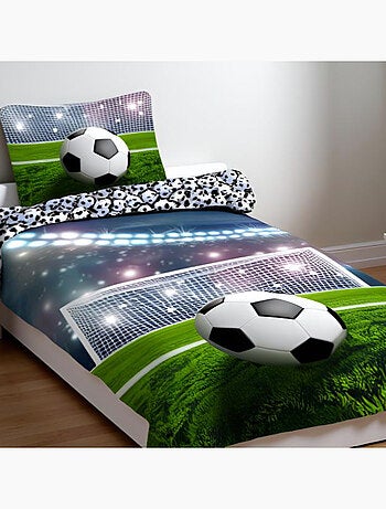 Parure de Lit Football Enfant, 100% Coton Oeko-Tex, Lit 1 place, STADE