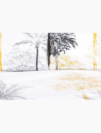 Parure de lit forêt apaisante - 100% coton 57 fils/cm² - 240x220 / blanc