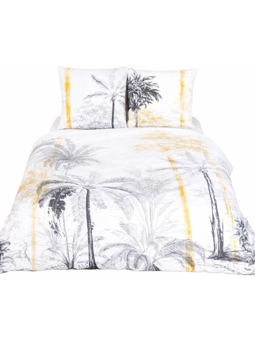 Parure de lit Forêt Apaisante - 100% coton 57 fils/cm² - 240x220 / Blanc - Kiabi