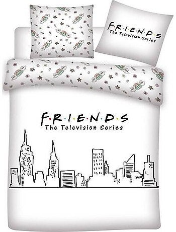 Parure de Lit Friends Imprimée Réversible Lit 2 Places, NEW-YORK