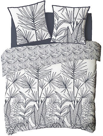 Parure de lit Future Home ORPHEE coton imprimé tropical réversible 240x260