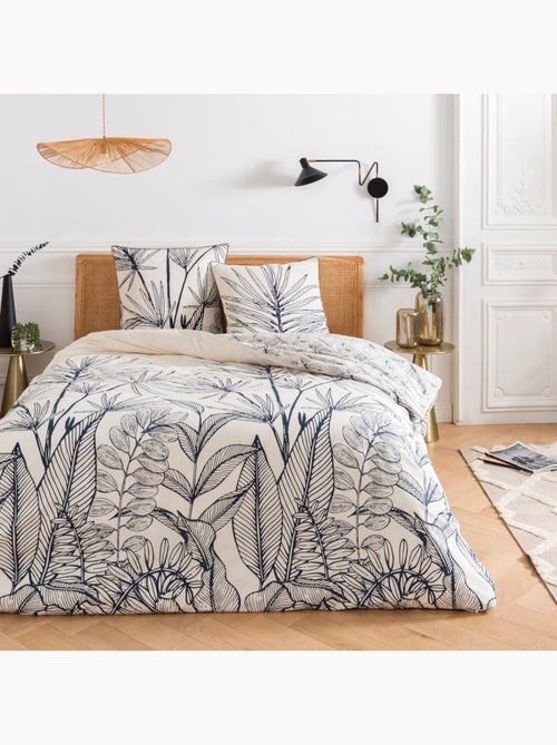 Parure de lit Future Home ORPHEE coton imprimé tropical réversible 240x260 - Kiabi Parure de lit Future Home ORPHEE coton imprimé tropical réversible 240x260 - Kiabi
