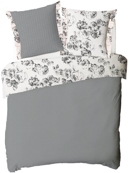 Parure de lit Future Home ORPHEE coton imprimé tropical réversible 240x260 - Kiabi Parure de lit Future Home ORPHEE coton imprimé tropical réversible 240x260 - Kiabi