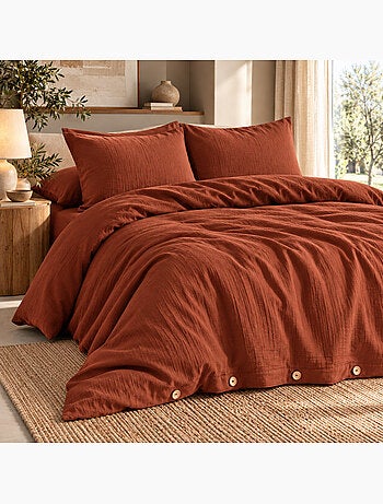 Parure de lit – double gaze de coton – + 2 taies 50 x 70