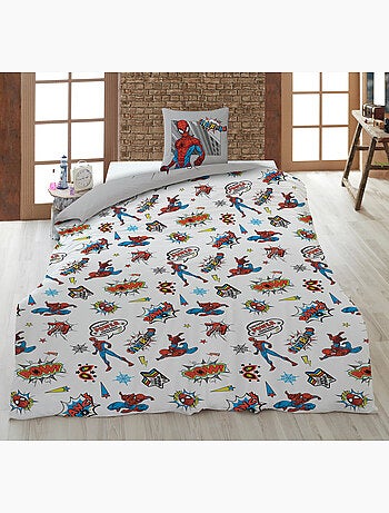 Parure de Lit Garçon Spider-Man Marvel 140x200 cm + Taie 65x65 cm 100% Coton