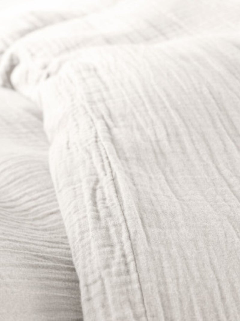 Parure de lit Gaze de coton Alia PROMO LINGE Blanc - Kiabi