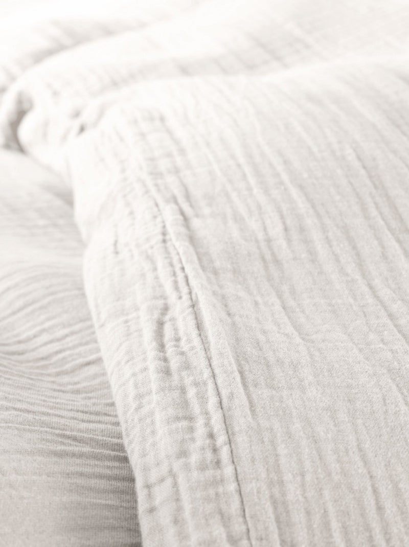Parure de lit Gaze de coton Alia PROMO LINGE Blanc - Kiabi