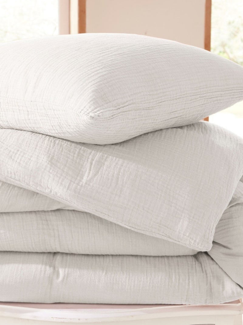 Parure de lit Gaze de coton Alia PROMO LINGE Blanc - Kiabi