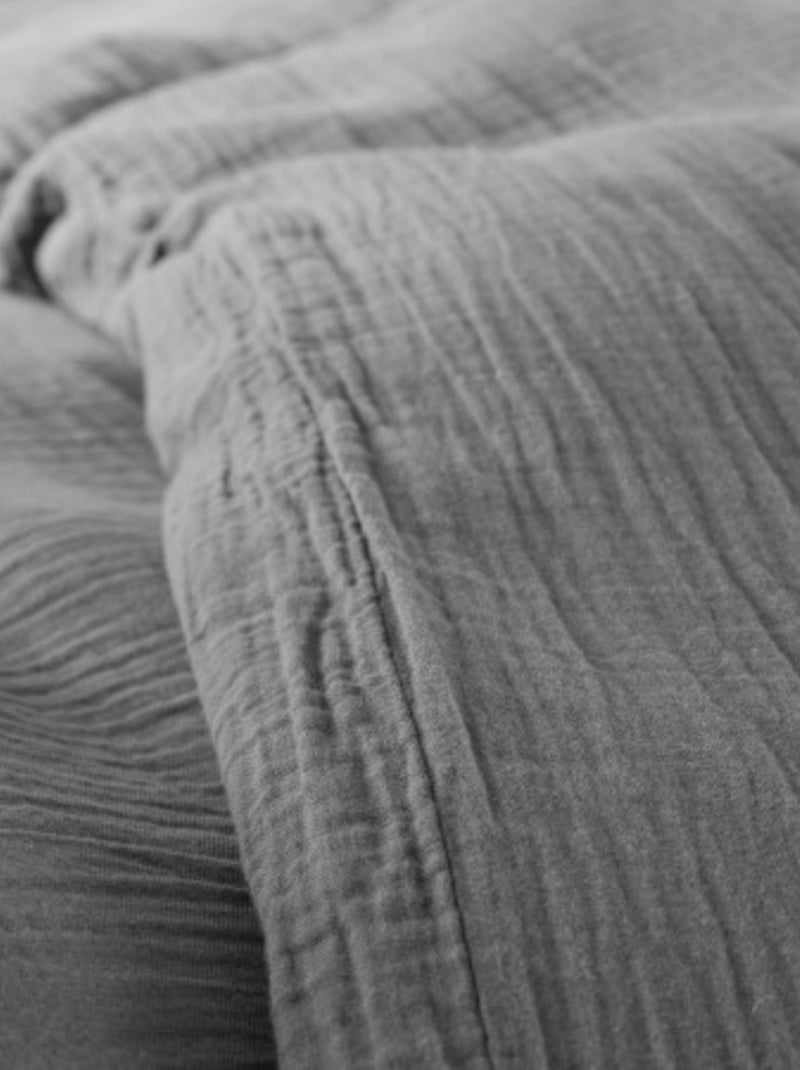 Parure de lit Gaze de coton Alia PROMO LINGE gris anthracite - Kiabi