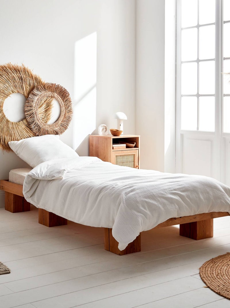 Parure de lit gaze de coton blanc Alix Blanc - Kiabi
