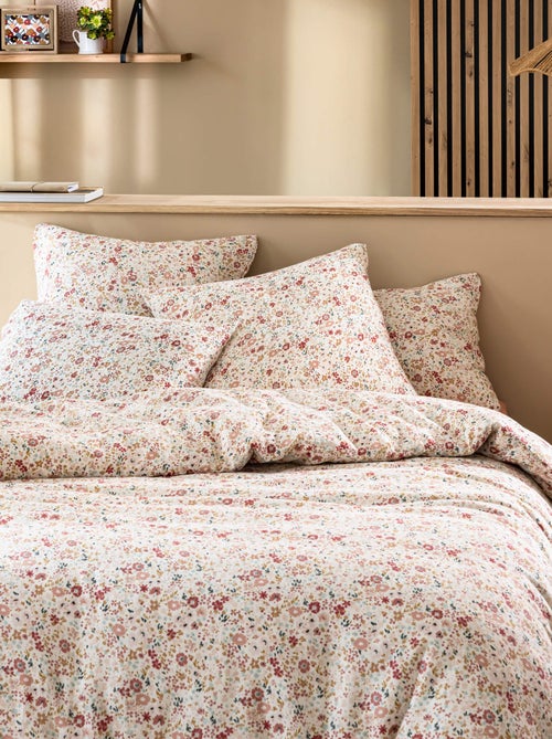 Parure de lit gaze de coton floral - Kiabi