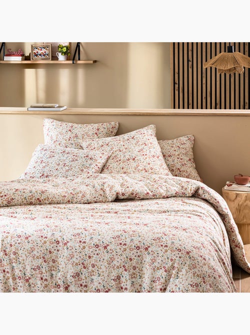 Parure de lit gaze de coton floral - Kiabi