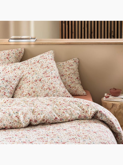 Parure de lit gaze de coton floral - Kiabi
