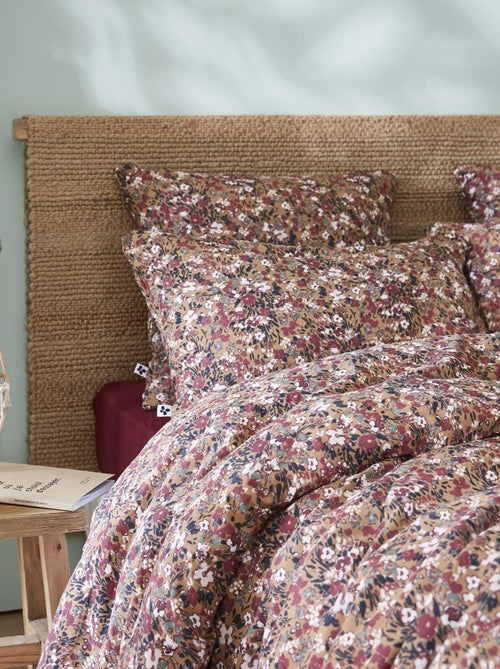 Parure de lit gaze de coton imprimé floral - Kiabi
