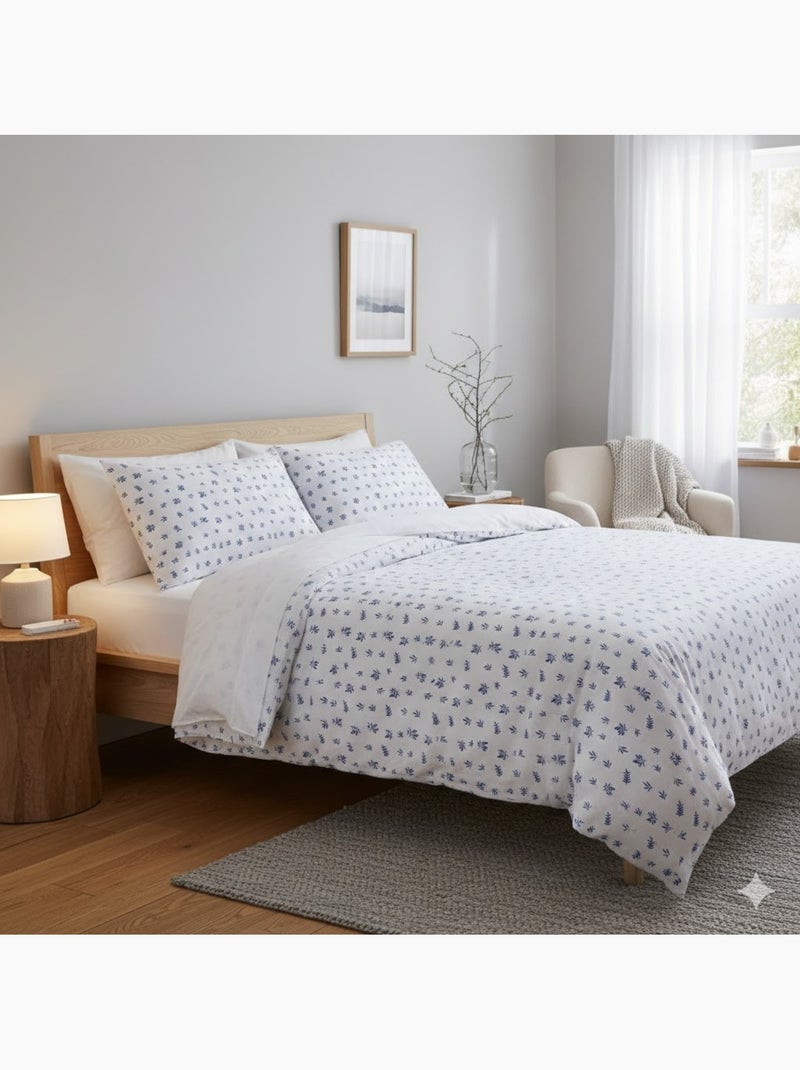 Parure de lit gaze de coton Loucas Blanc - Kiabi