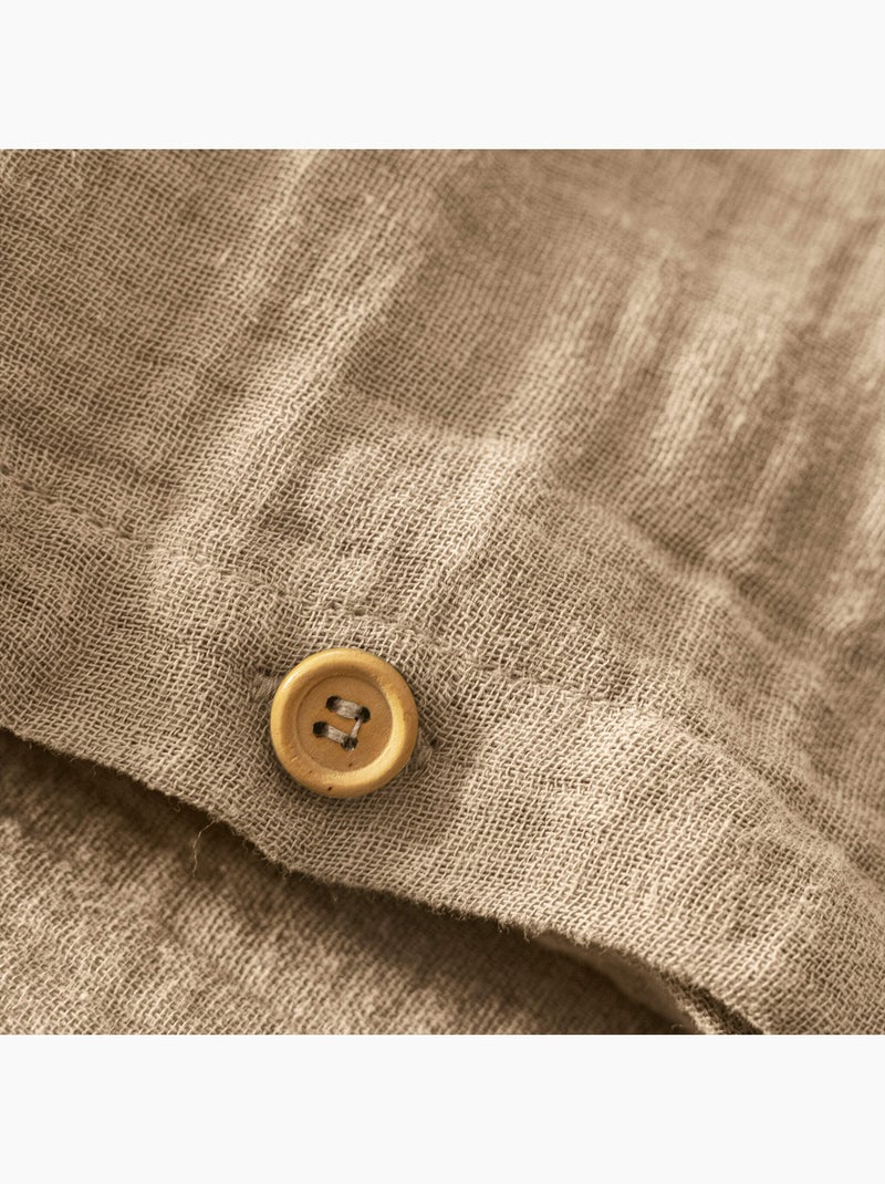 Parure de lit gaze de coton NOA Beige - Kiabi