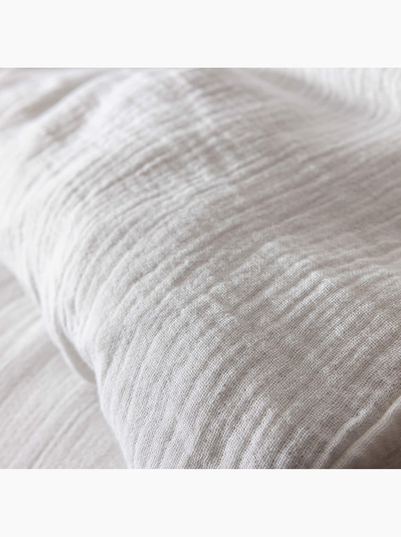 Parure de lit gaze de coton NOA Blanc - Kiabi
