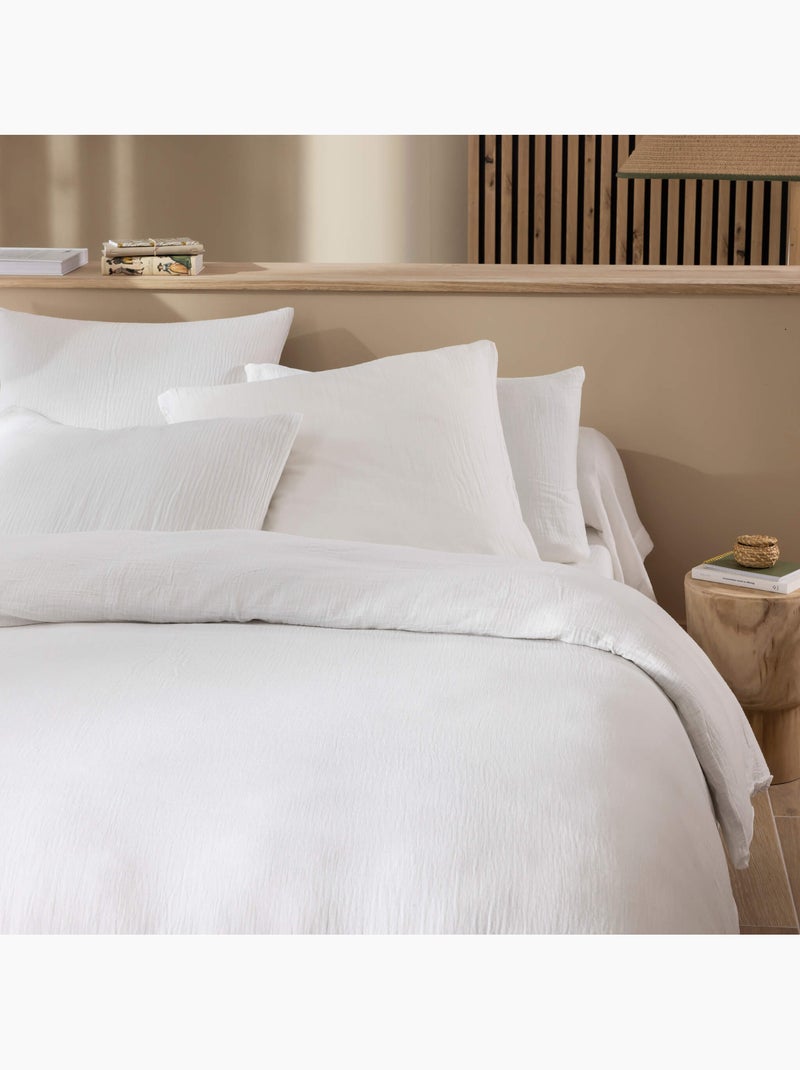 Parure de lit gaze de coton NOA Blanc - Kiabi