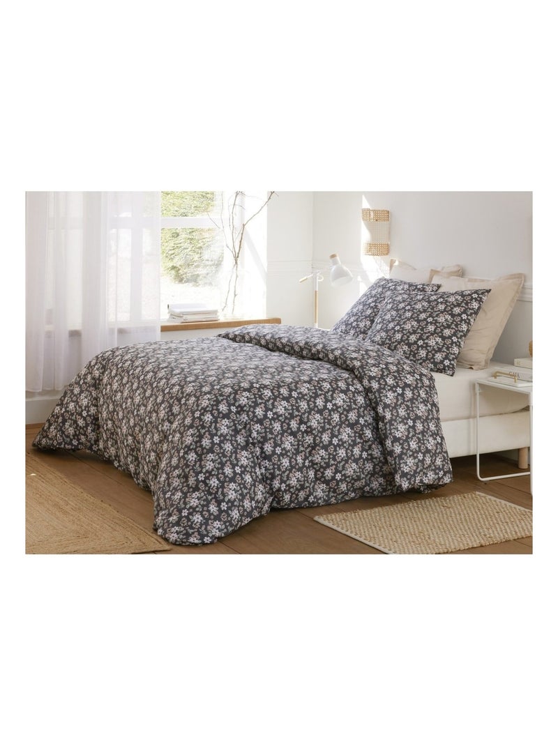 Parure de lit gaze de coton Sakura Gris - Kiabi