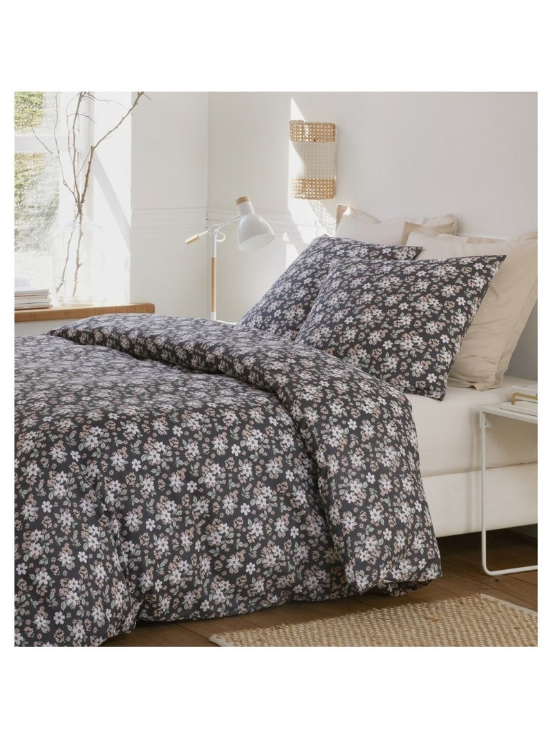 Parure de lit gaze de coton Sakura Gris - Kiabi